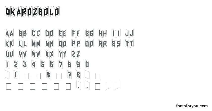 Шрифт QKardzBold – алфавит, цифры, специальные символы