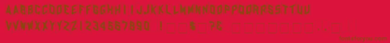 フォントQKardzBold – 赤い背景に茶色の文字