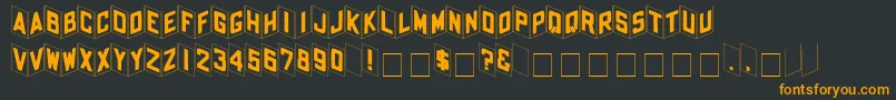 QKardzBold Font – Orange Fonts on Black Background