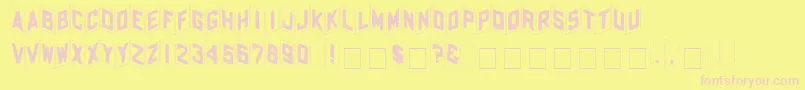 QKardzBold Font – Pink Fonts on Yellow Background