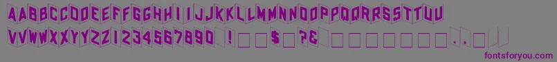 QKardzBold-fontti – violetit fontit harmaalla taustalla