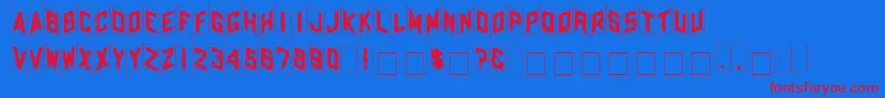 QKardzBold Font – Red Fonts on Blue Background