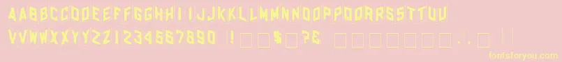 QKardzBold Font – Yellow Fonts on Pink Background