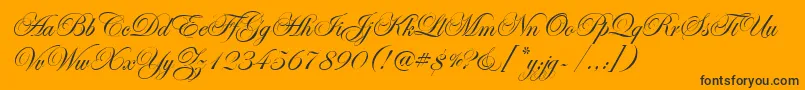 EdwardianScrItcTt-Schriftart – Schwarze Schriften auf orangefarbenem Hintergrund