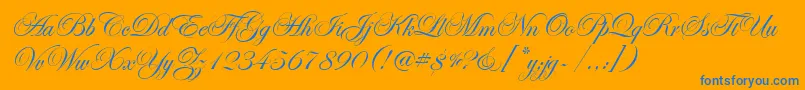 EdwardianScrItcTt Font – Blue Fonts on Orange Background