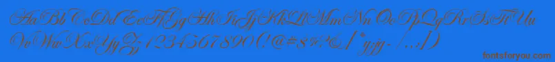 EdwardianScrItcTt Font – Brown Fonts on Blue Background