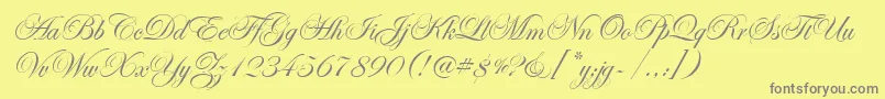 EdwardianScrItcTt Font – Gray Fonts on Yellow Background