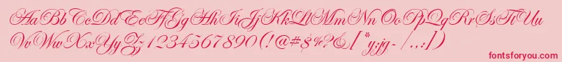 EdwardianScrItcTt Font – Red Fonts on Pink Background