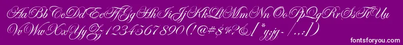 EdwardianScrItcTt Font – White Fonts on Purple Background