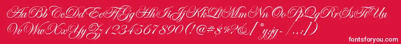 EdwardianScrItcTt Font – White Fonts on Red Background