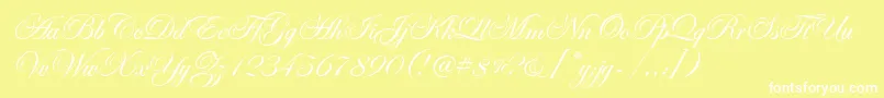 EdwardianScrItcTt Font – White Fonts on Yellow Background
