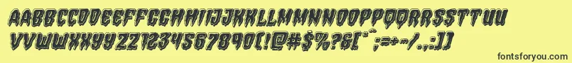 フォントHemogoblinbevelital – 黒い文字の黄色い背景