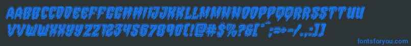 Hemogoblinbevelital Font – Blue Fonts on Black Background