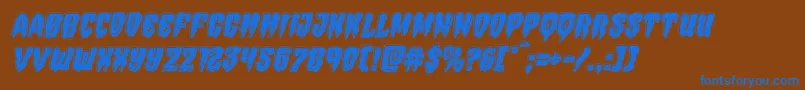 Hemogoblinbevelital Font – Blue Fonts on Brown Background