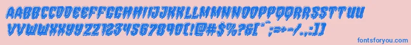 Hemogoblinbevelital Font – Blue Fonts on Pink Background