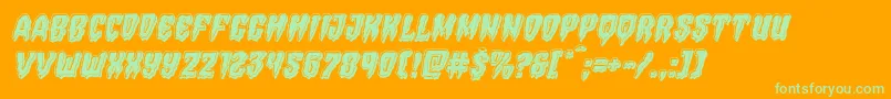 Hemogoblinbevelital Font – Green Fonts on Orange Background