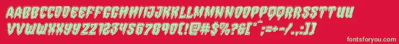 Hemogoblinbevelital Font – Green Fonts on Red Background