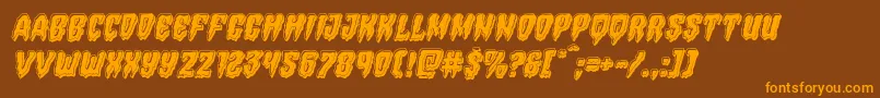 Hemogoblinbevelital Font – Orange Fonts on Brown Background