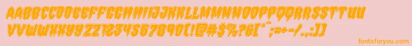 Hemogoblinbevelital-Schriftart – Orangefarbene Schriften auf rosa Hintergrund