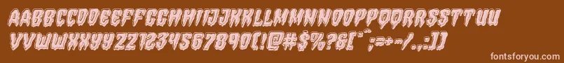 Hemogoblinbevelital Font – Pink Fonts on Brown Background