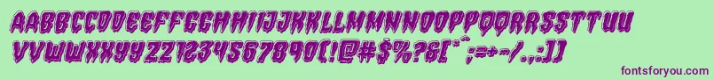 Hemogoblinbevelital Font – Purple Fonts on Green Background