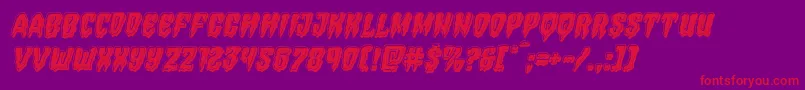 Hemogoblinbevelital-Schriftart – Rote Schriften auf violettem Hintergrund