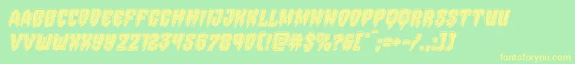 Hemogoblinbevelital Font – Yellow Fonts on Green Background