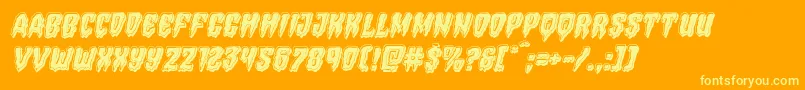 Hemogoblinbevelital Font – Yellow Fonts on Orange Background