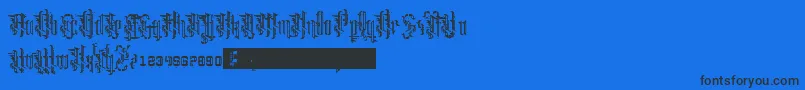 Grimeplex-Schriftart – Schwarze Schriften auf blauem Hintergrund