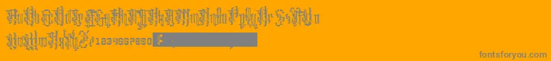 Grimeplex-Schriftart – Graue Schriften auf orangefarbenem Hintergrund