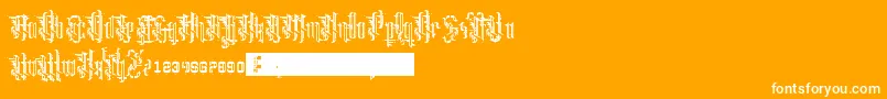 Grimeplex-Schriftart – Weiße Schriften auf orangefarbenem Hintergrund