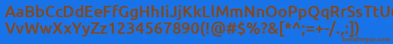 Шрифт UbuntuMedium – коричневые шрифты на синем фоне