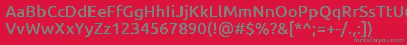 Fonte UbuntuMedium – fontes cinzas em um fundo vermelho