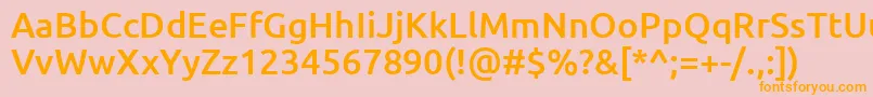 フォントUbuntuMedium – オレンジの文字がピンクの背景にあります。