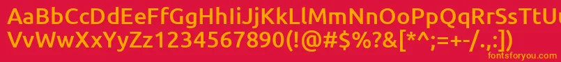 フォントUbuntuMedium – 赤い背景にオレンジの文字