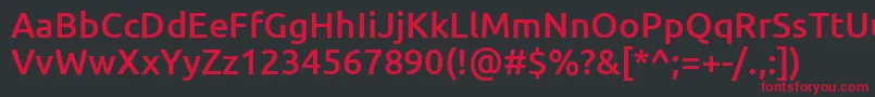 Czcionka UbuntuMedium – czerwone czcionki na czarnym tle