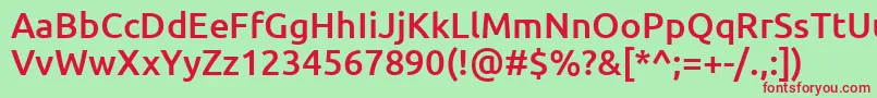 Czcionka UbuntuMedium – czerwone czcionki na zielonym tle