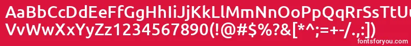 Шрифт UbuntuMedium – белые шрифты на красном фоне