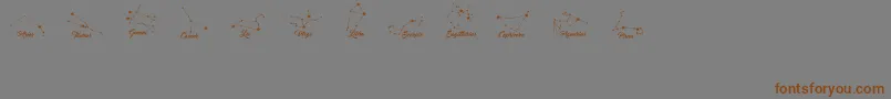 ConstellationsOstia-Schriftart – Braune Schriften auf grauem Hintergrund