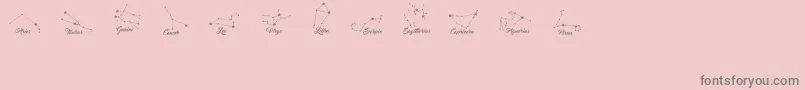 ConstellationsOstia-Schriftart – Graue Schriften auf rosa Hintergrund