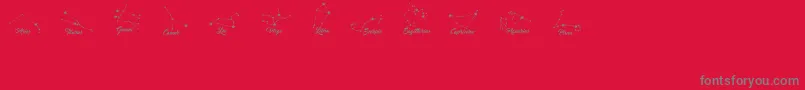 ConstellationsOstia Font – Gray Fonts on Red Background