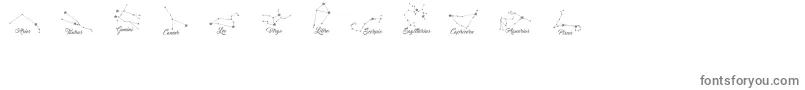 Czcionka ConstellationsOstia – szare czcionki na białym tle