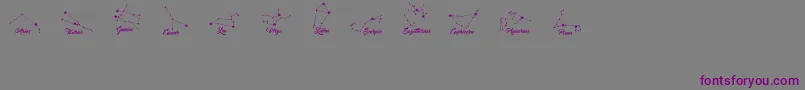 ConstellationsOstia Font – Purple Fonts on Gray Background