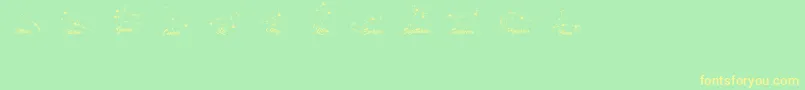 ConstellationsOstia Font – Yellow Fonts on Green Background