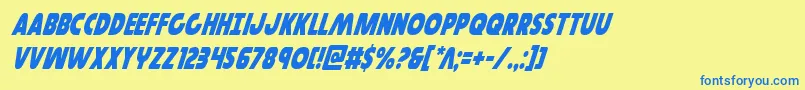 Governorcondital Font – Blue Fonts on Yellow Background