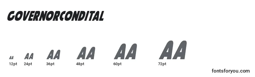 Governorcondital Font Sizes
