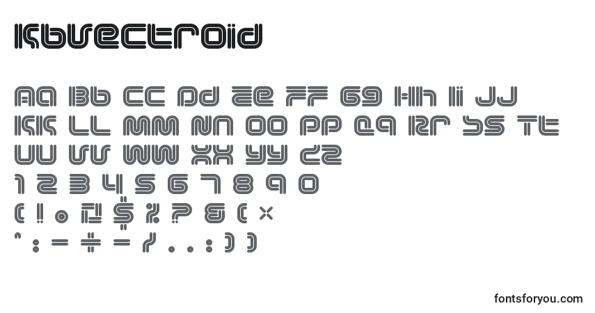 A fonte KbVectroid – alfabeto, números, caracteres especiais