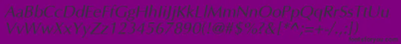 Optima I Font – Black Fonts on Purple Background