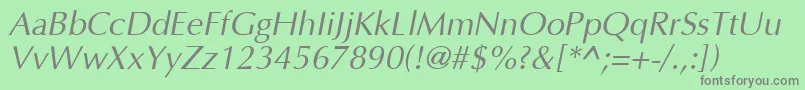 Optima I Font – Gray Fonts on Green Background
