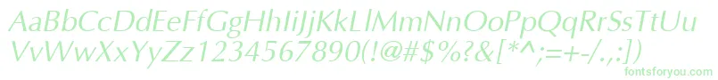 Optima I Font – Green Fonts on White Background